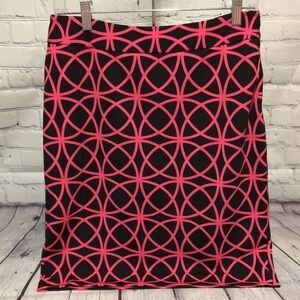 Adrienne Vittadini Pink and Black skirt Sz 8